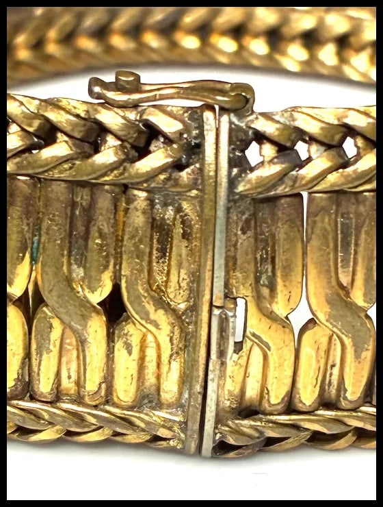 Vintage Oro Enchapado Fancy Link Gold Fill Bracelet - 5