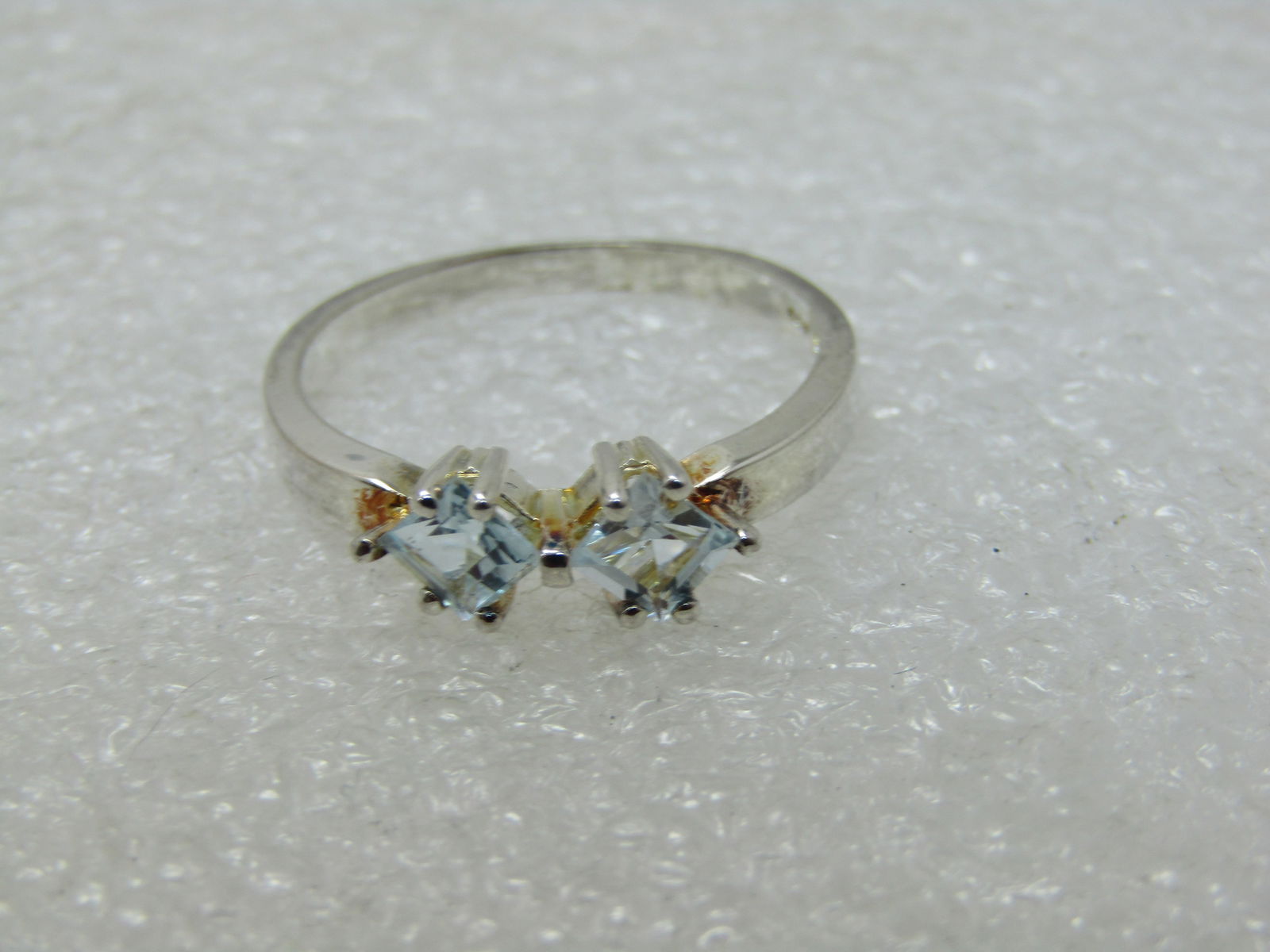 Rhodium Plated Blue Topaz Ring, Sz. 9.5, 2.81 gr. - 4