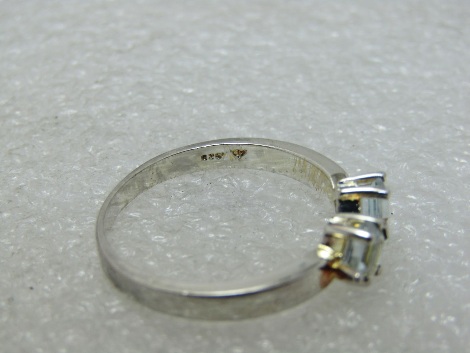 Rhodium Plated Blue Topaz Ring, Sz. 9.5, 2.81 gr. - 5