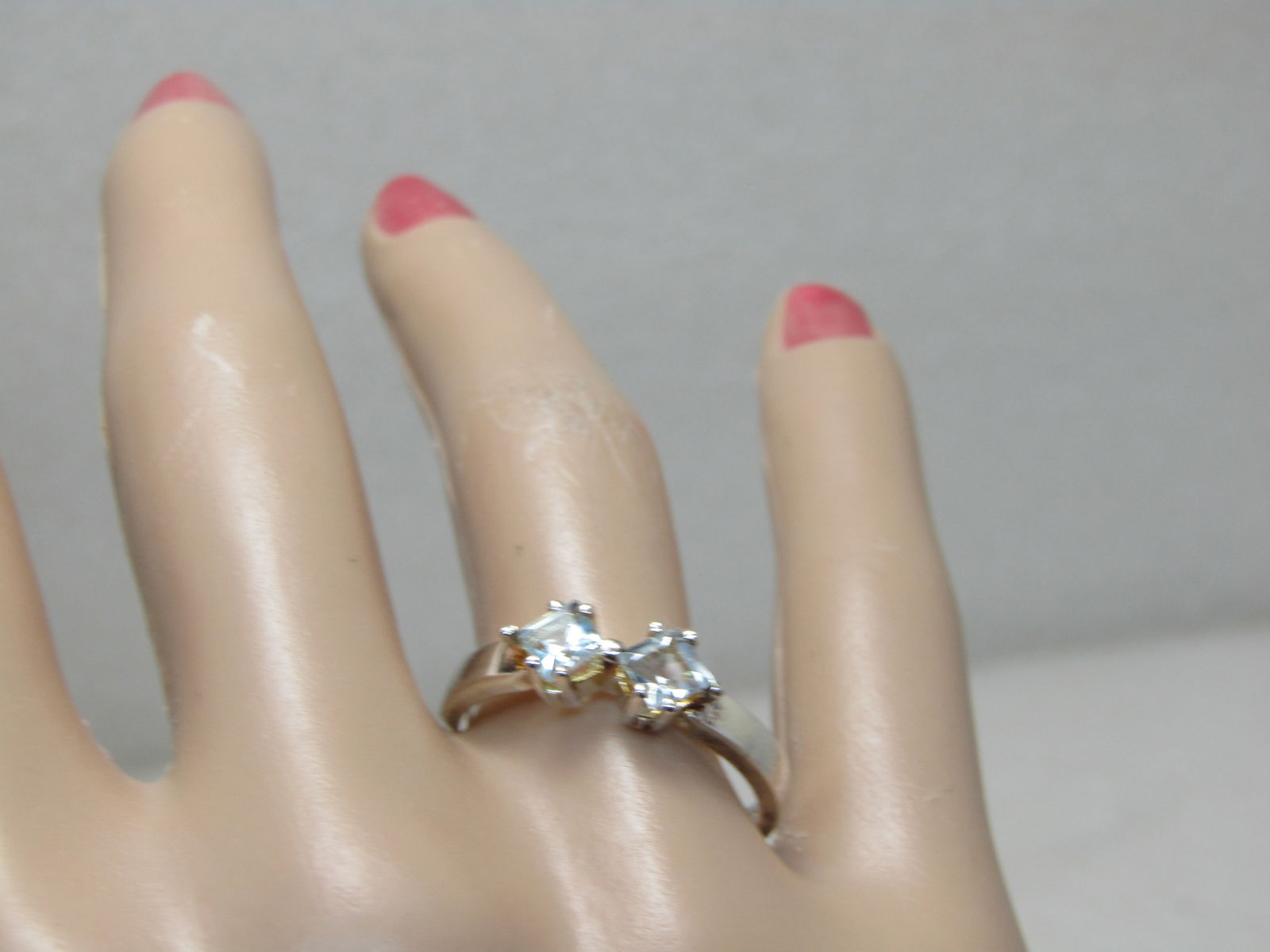 Rhodium Plated Blue Topaz Ring, Sz. 9.5, 2.81 gr. - 6