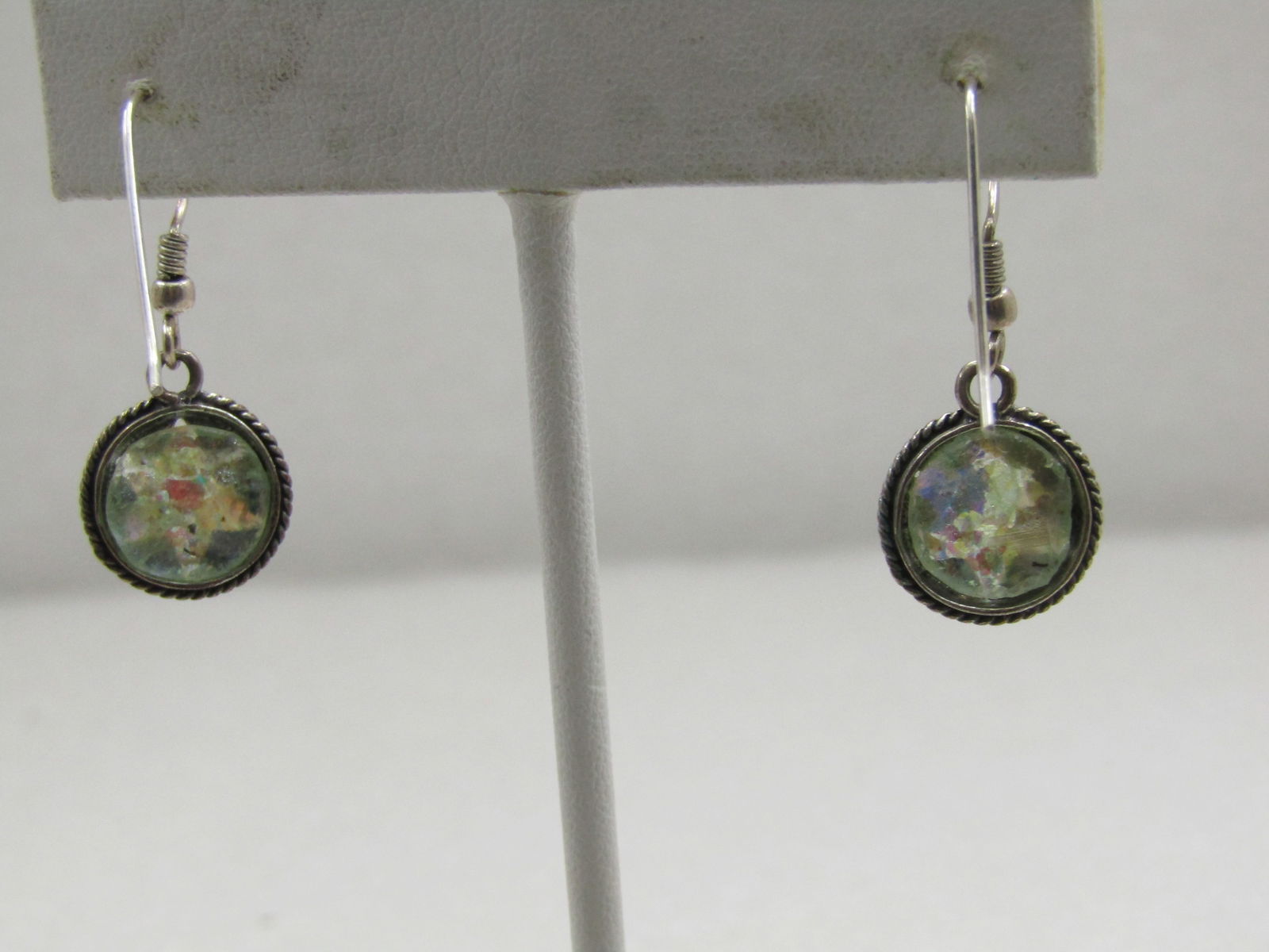 Vintage Sterling Glitter Star Earrings, Pierced, 1.25" - 3