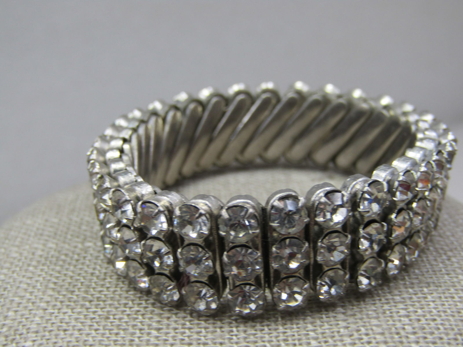 Vintage Expanding Rhinestone Bracelet, 7", Japan, 1960's - 2