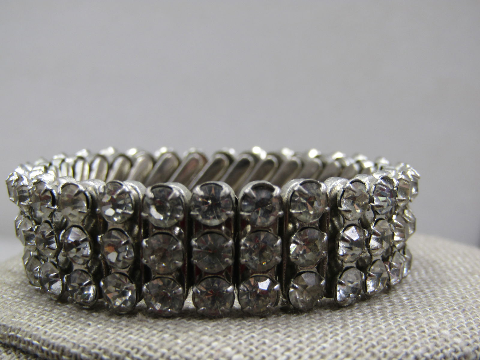 Vintage Expanding Rhinestone Bracelet, 7", Japan, 1960's - 3