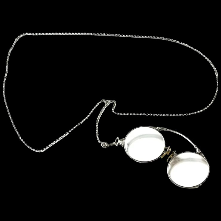 Antique Folding Glasses on Chain (1 of 9)