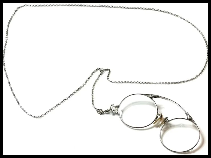 Antique Folding Glasses on Chain - 2