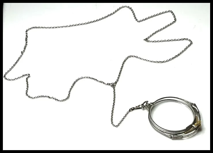 Antique Folding Glasses on Chain - 3