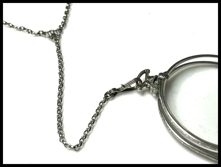 Antique Folding Glasses on Chain - 5