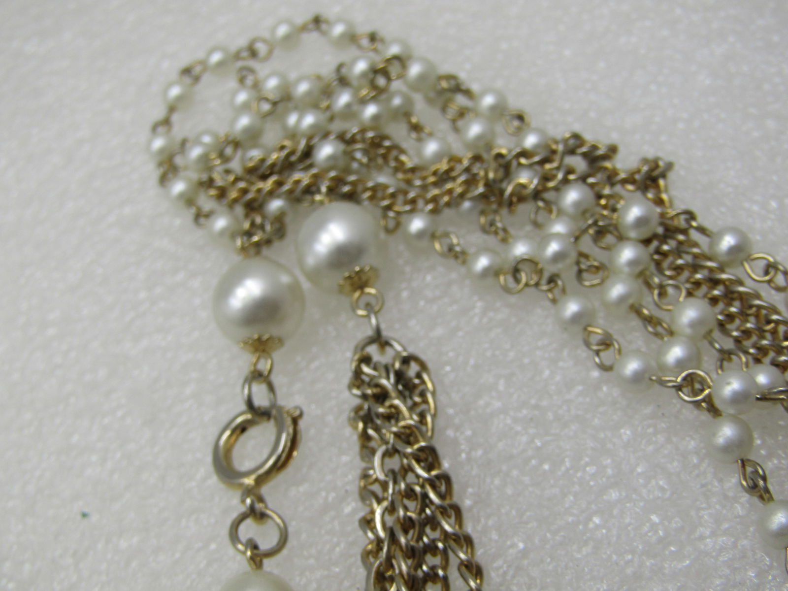 Vintage Faux Pearl Multi-Strand 56" Necklace 1960's - 6