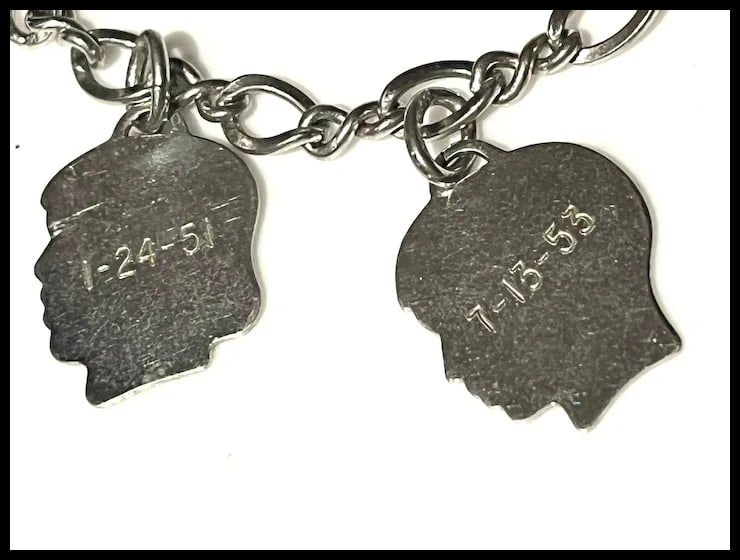 Vintage Mother's Charm Bracelet with Children Boy and Girl Charms - 6