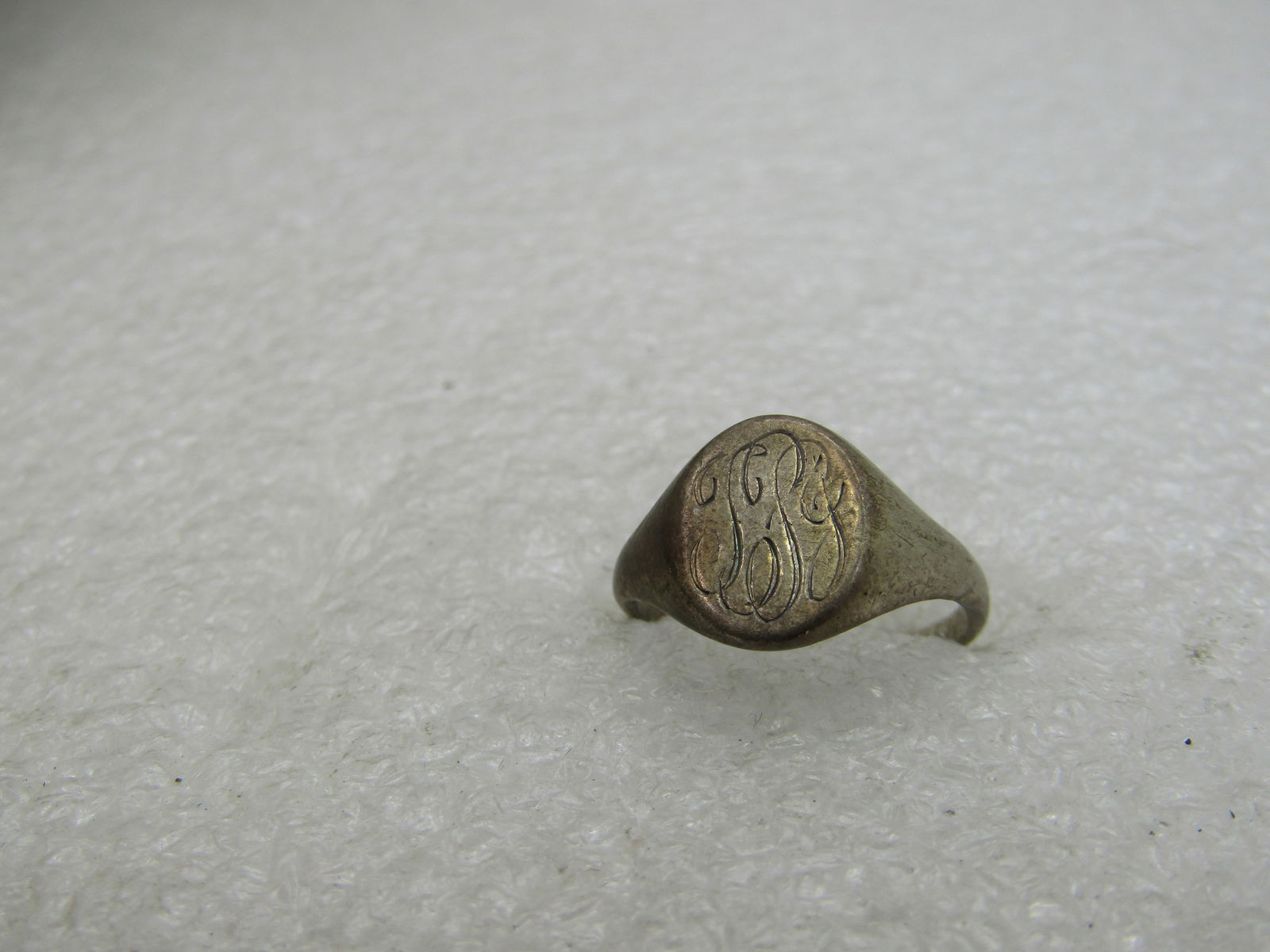 Vintage Sterling Silver Initial Ring, Sz. 5, 1950'S-1960'S - 2