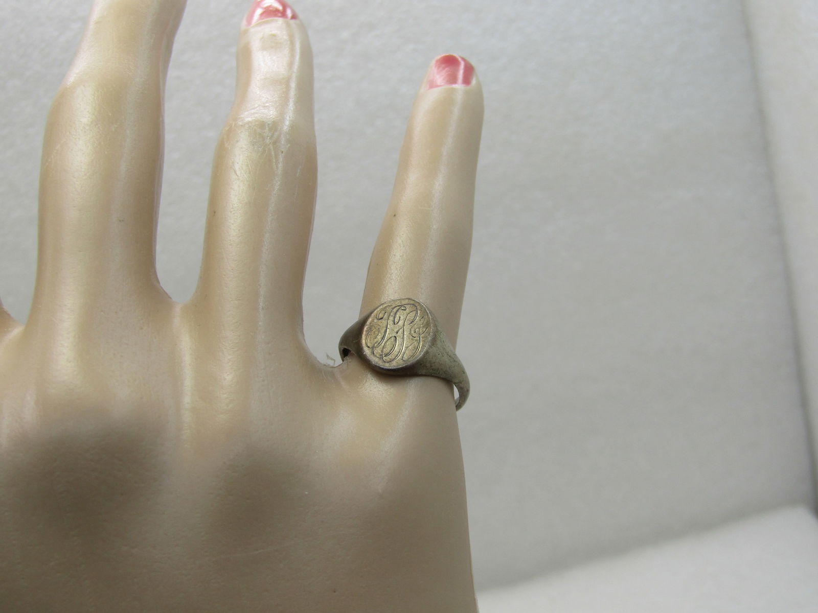 Vintage Sterling Silver Initial Ring, Sz. 5, 1950'S-1960'S - 8
