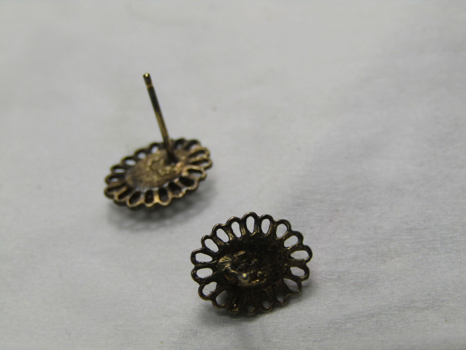 Vintage Sterling Silver Opal Filigree Earrings, Pierced - 5