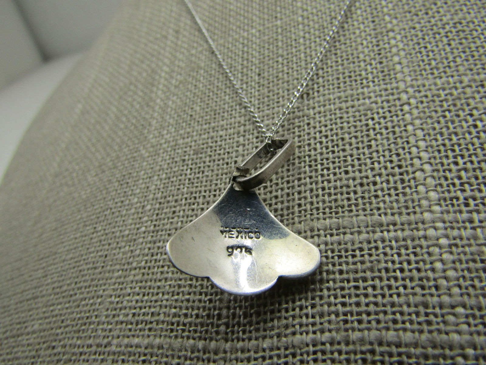 Sterling Mexico Turquoise Necklace 17", Modern - 5