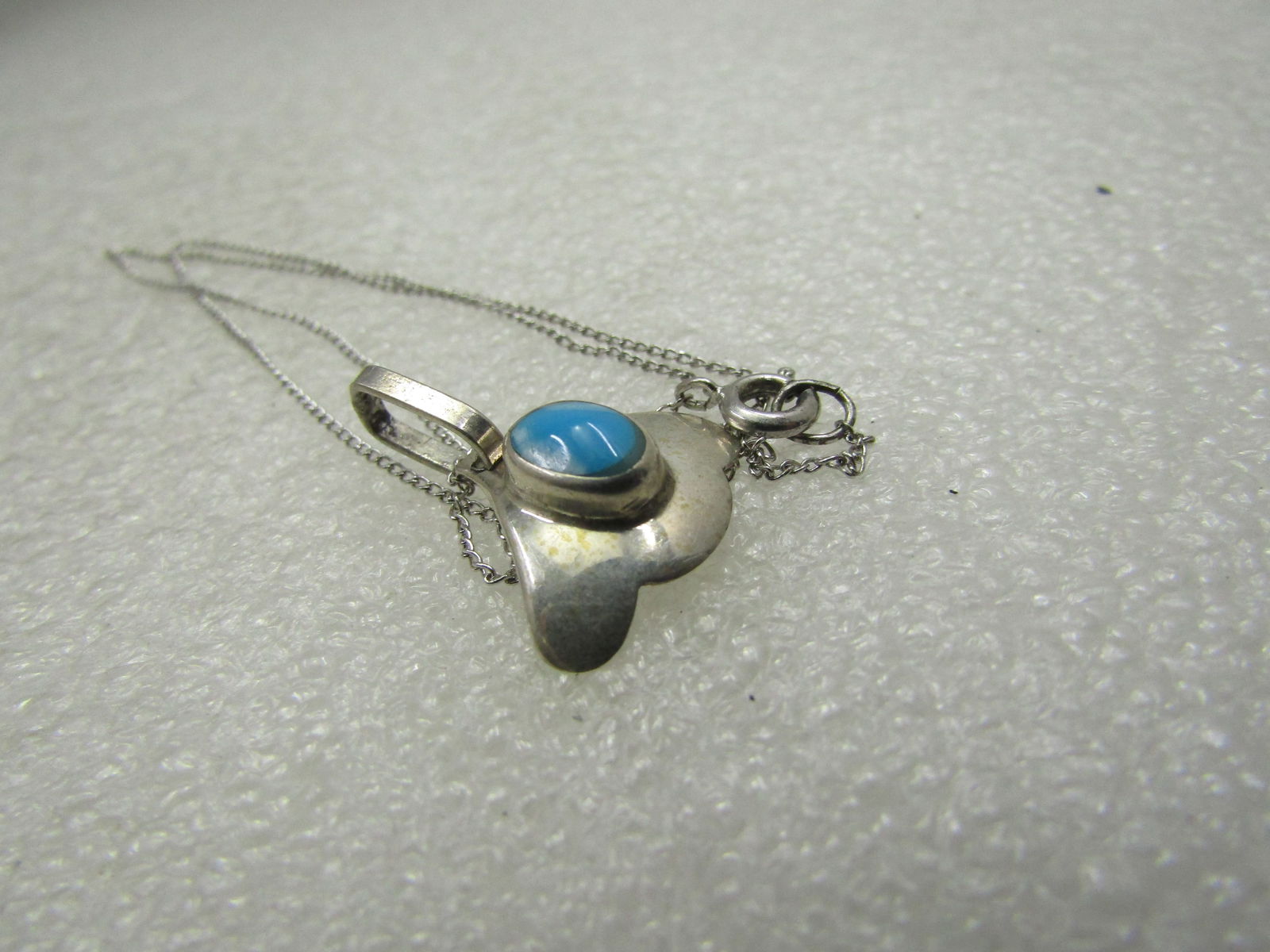 Sterling Mexico Turquoise Necklace 17", Modern - 6