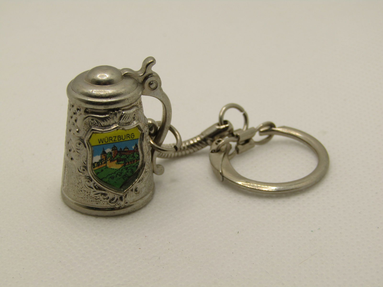 Vintage Wurzburg Germany Beer Stein Key Chain, Souvenir - 2