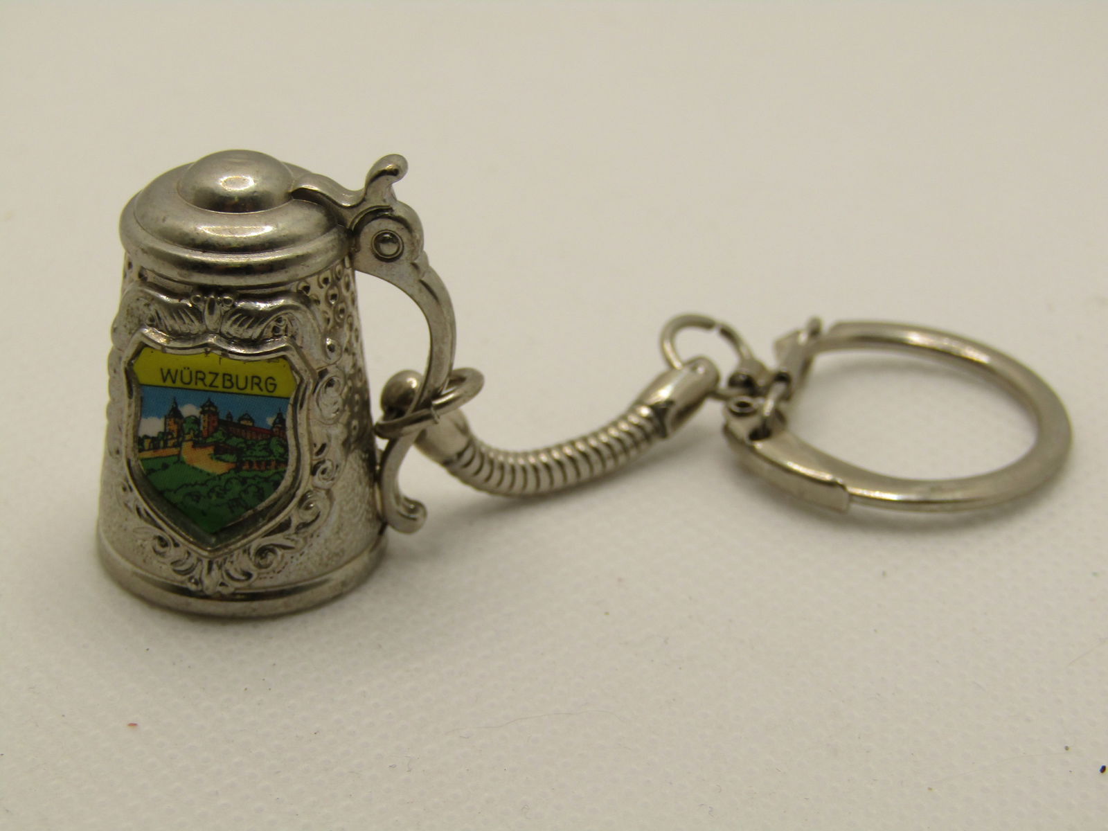 Vintage Wurzburg Germany Beer Stein Key Chain, Souvenir - 3