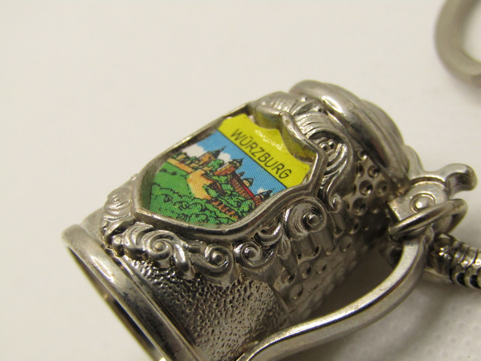 Vintage Wurzburg Germany Beer Stein Key Chain, Souvenir - 4