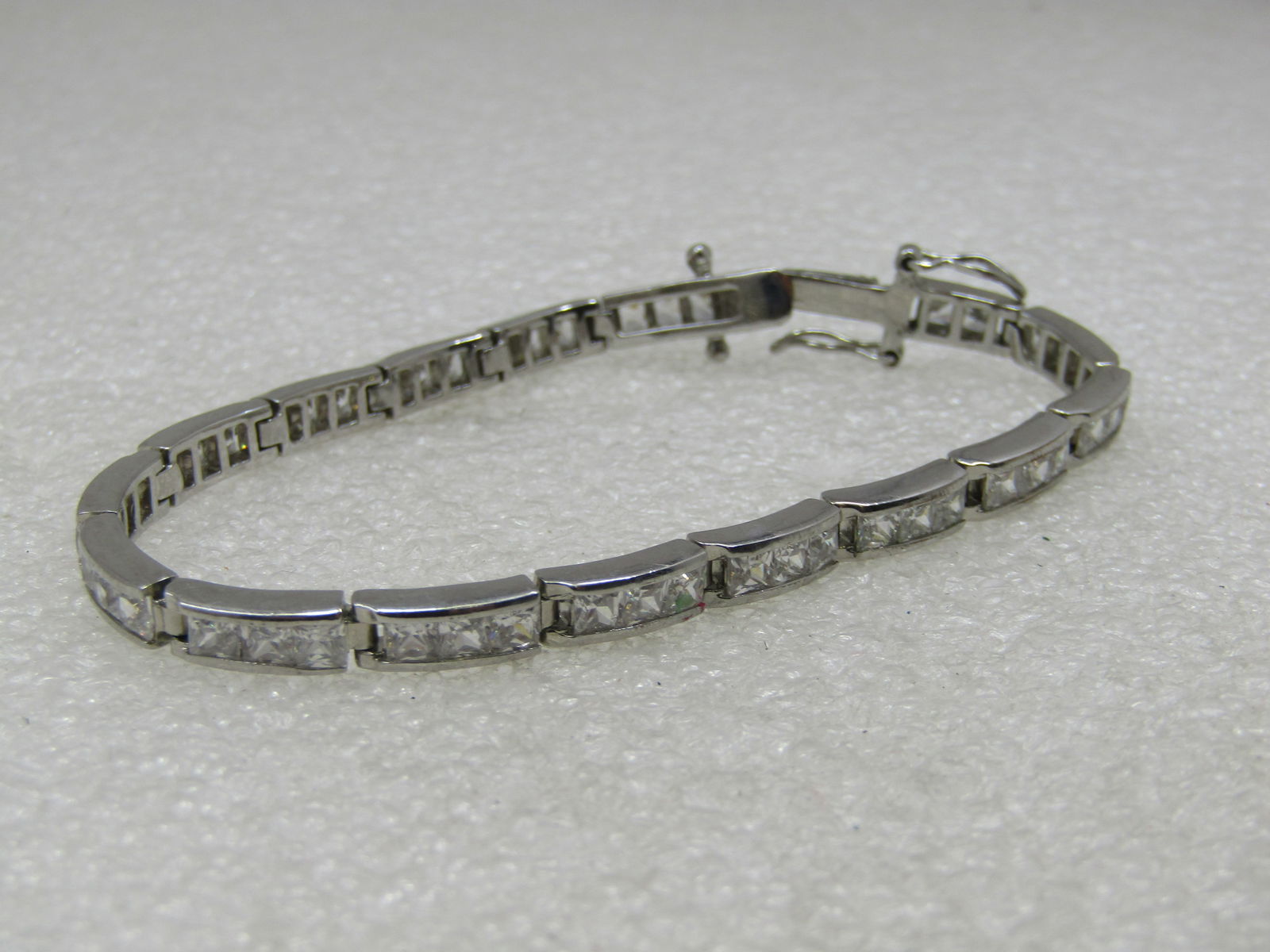 Silver/Rhodium Plated CZ Tennis Bracelet, 7", 4.5mm wide - 2