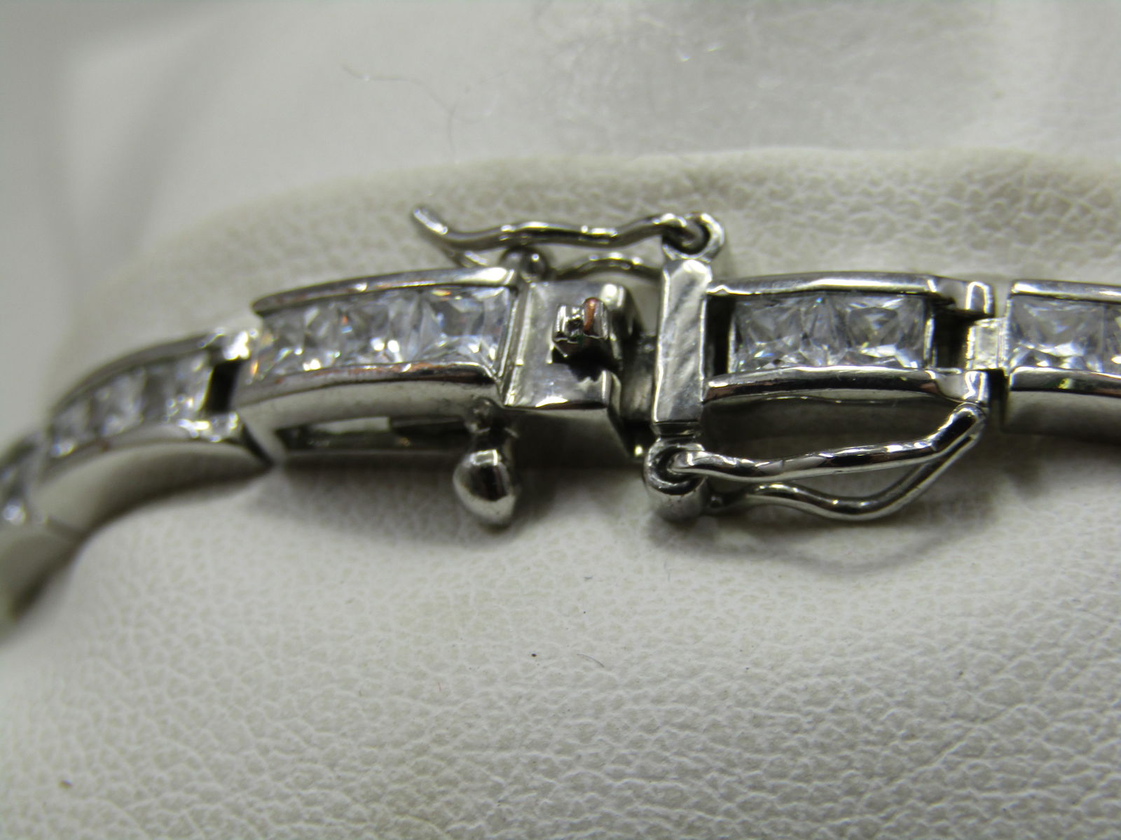 Silver/Rhodium Plated CZ Tennis Bracelet, 7", 4.5mm wide - 5