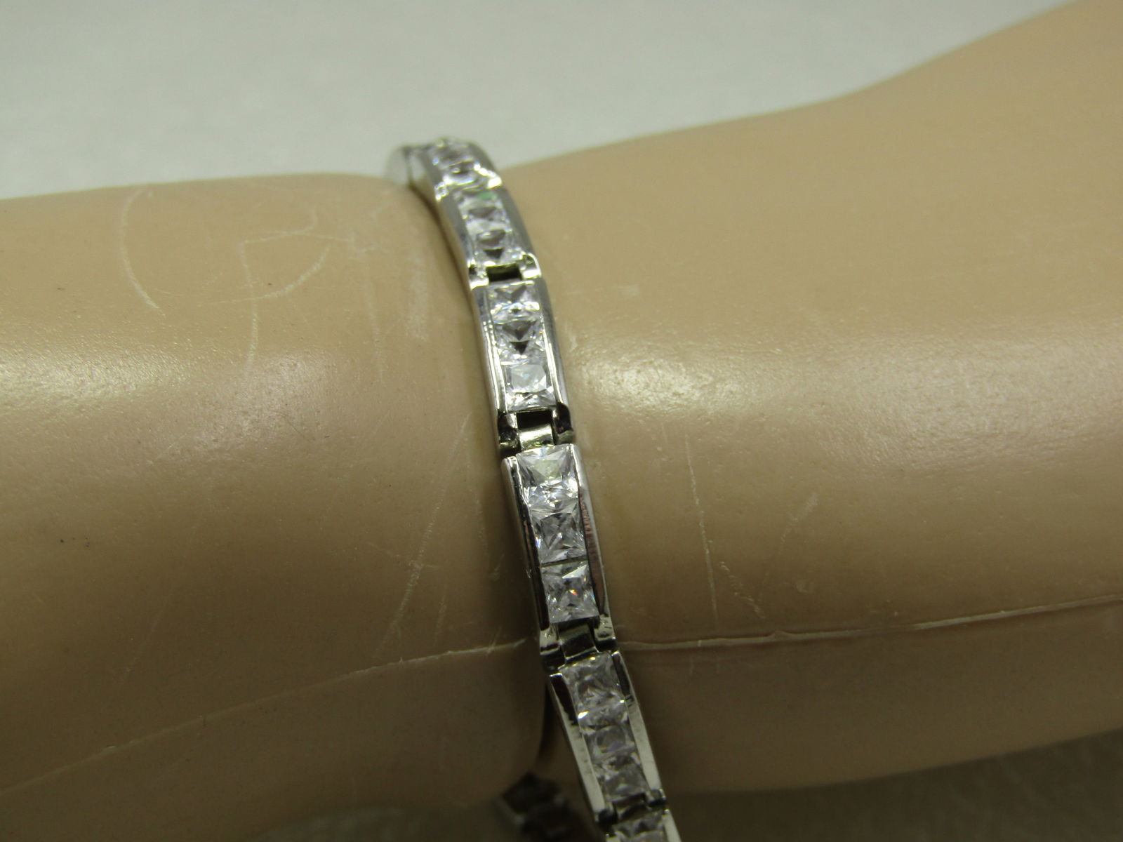 Silver/Rhodium Plated CZ Tennis Bracelet, 7", 4.5mm wide - 7