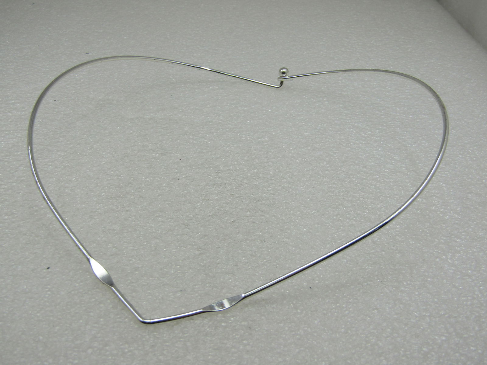 Vintage Silver Tone Pointed Collar Necklace, Mod 18" - 4