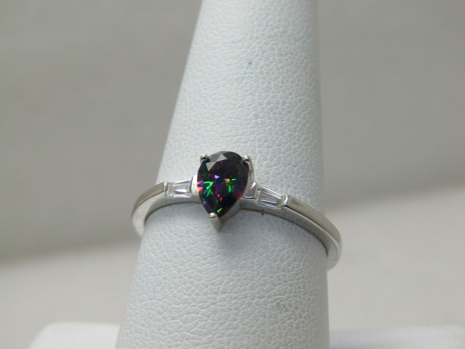 Sterling Silver Created Mystic Topaz CZ Ring, Sz. 9.5 - 2