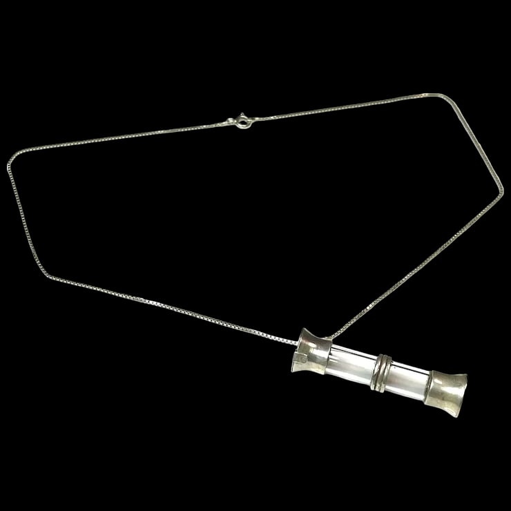 Vintage Sterling Silver Vial Pendant Necklace (1 of 6)