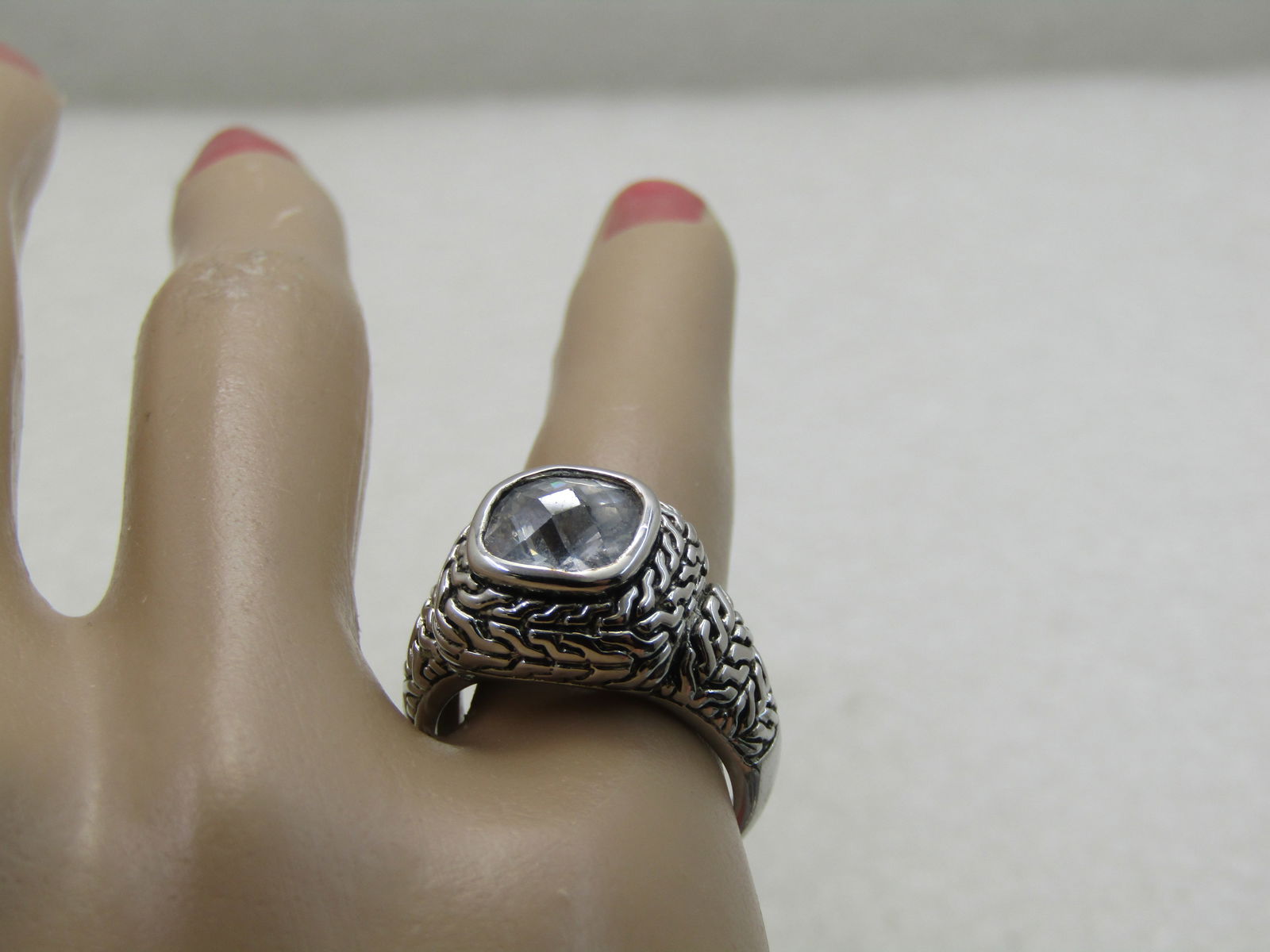 Pale Blue Crystal Ring, Sz. 6.25 - 5