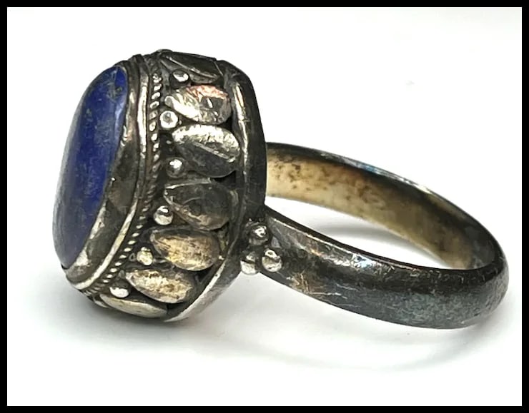 Vintage Sterling Silver Lapis Lazuli Ring - 5