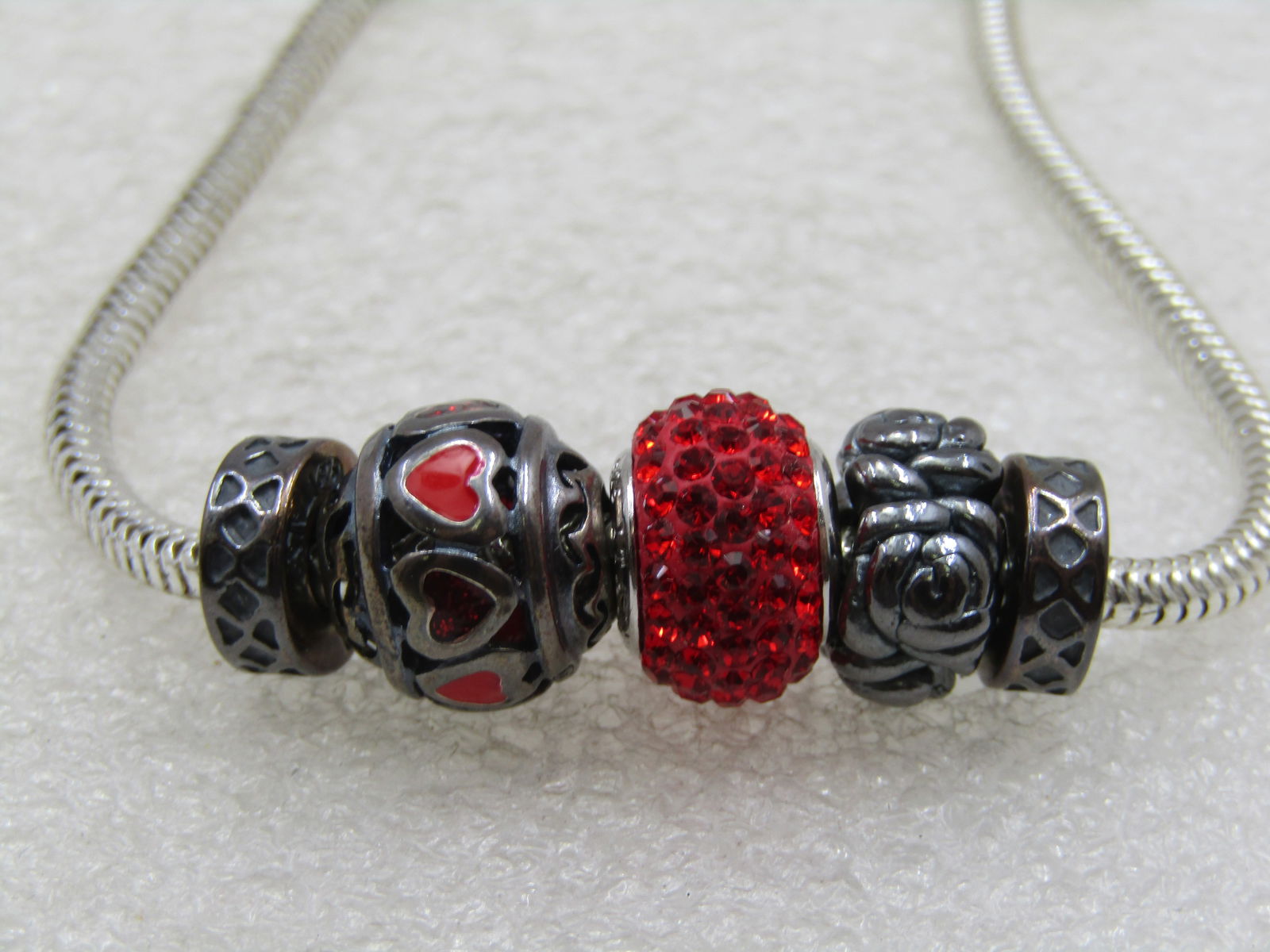 Sterling Silver Rhinestone Slide Charm Bracelet, Kay Jeweler's, Signed MA, 8" - 4