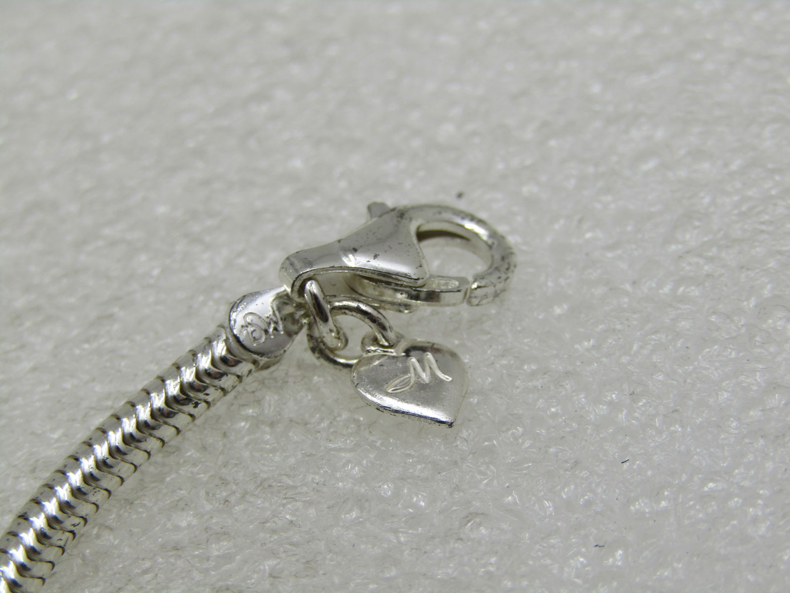 Sterling Silver Rhinestone Slide Charm Bracelet, Kay Jeweler's, Signed MA, 8" - 8