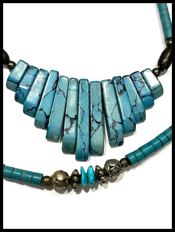 Vintage Native American Beaded Necklace - 4