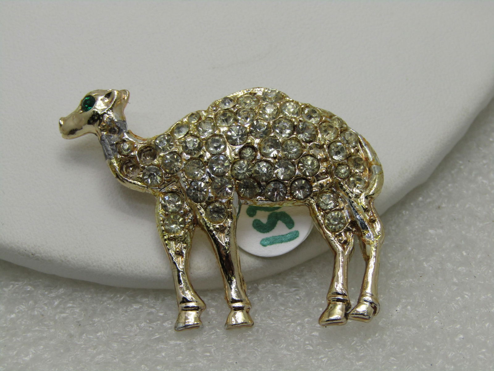 Vintage Gold Tone Rhinestone Camel Brooch, Gold Tone - 2
