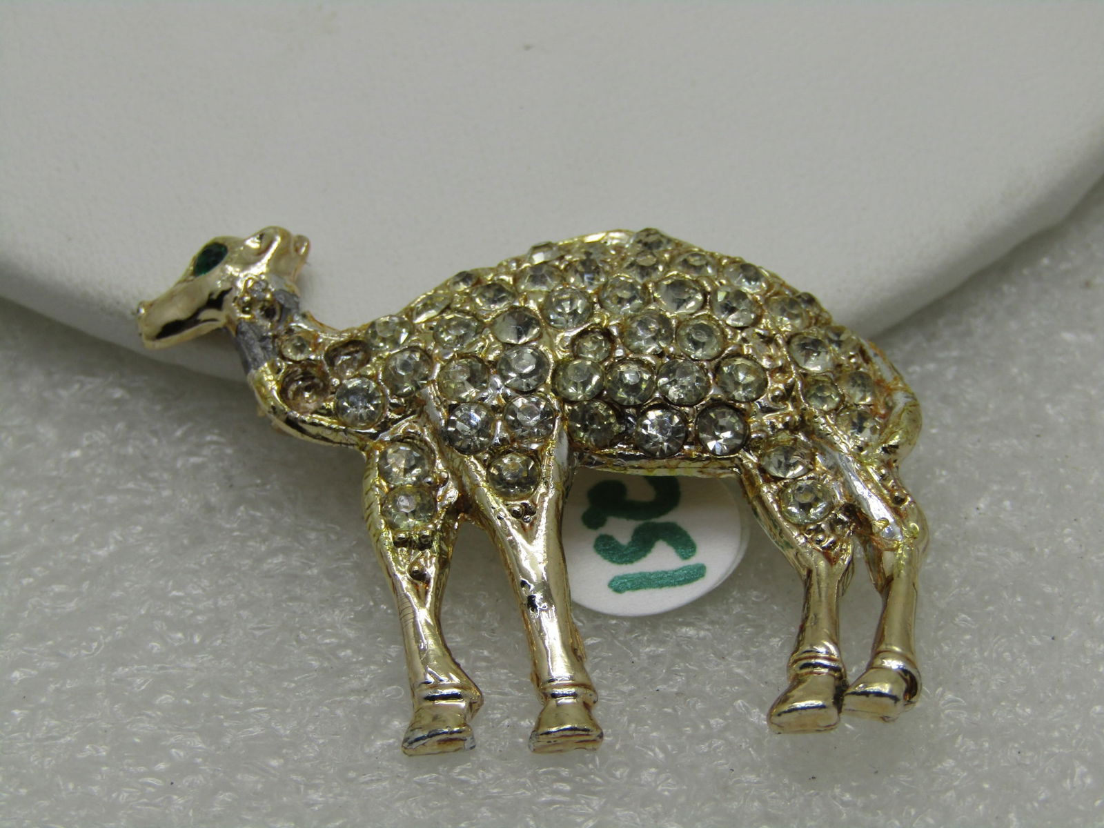 Vintage Gold Tone Rhinestone Camel Brooch, Gold Tone - 3