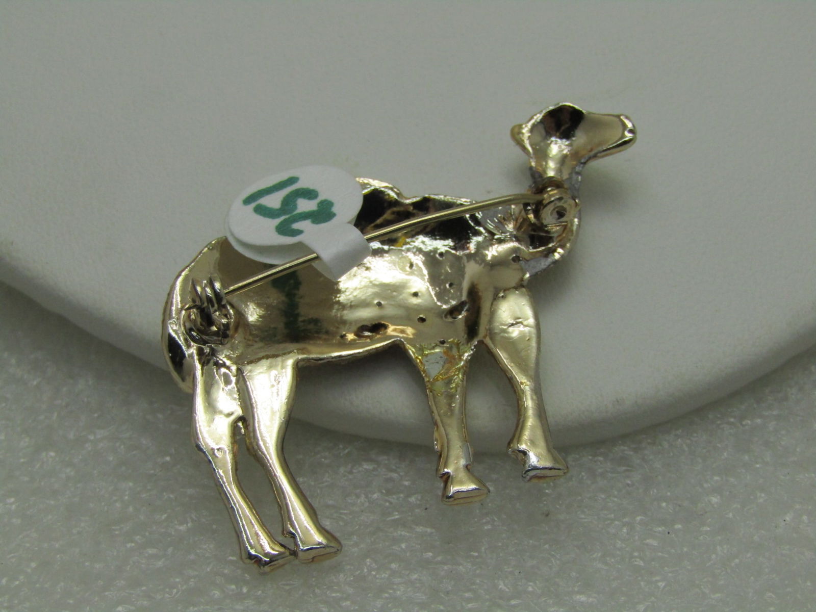 Vintage Gold Tone Rhinestone Camel Brooch, Gold Tone - 4