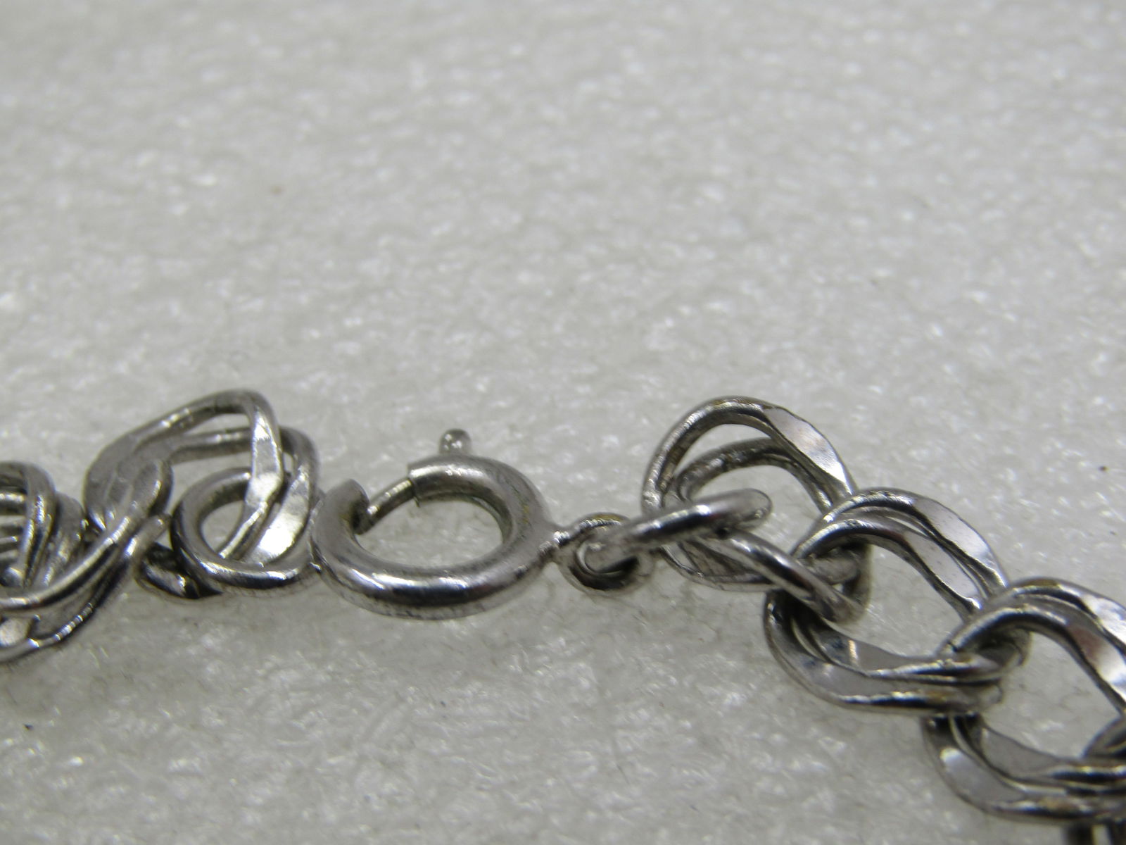 Vintage Silver Tone Double Link Bracelet, 8-1/8", Unisex, 9.5mm - 5