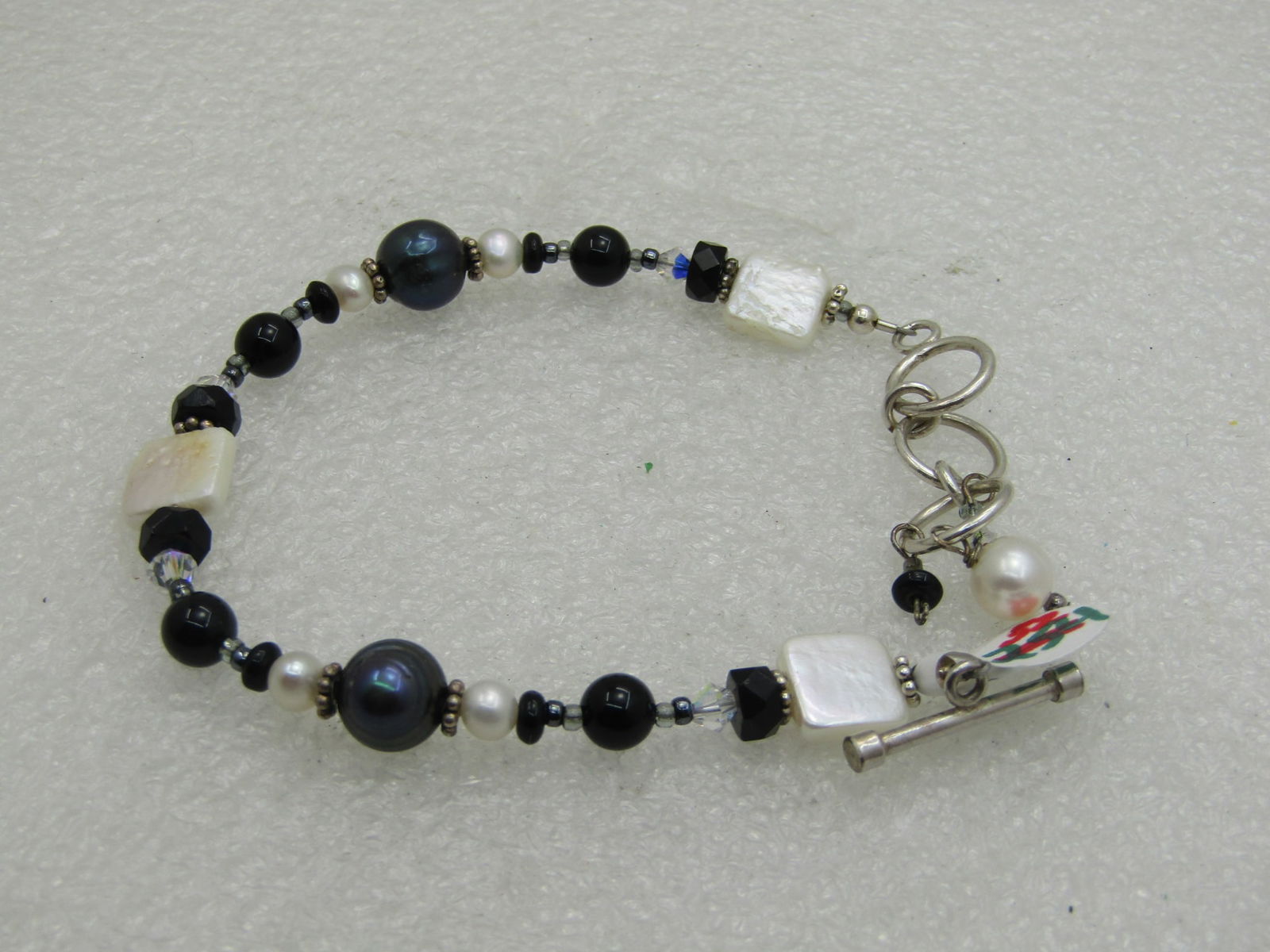 Sterling Silver Tahitian Pearl Bracelet with Freshwater Pearls, 8, Adjustable - 3