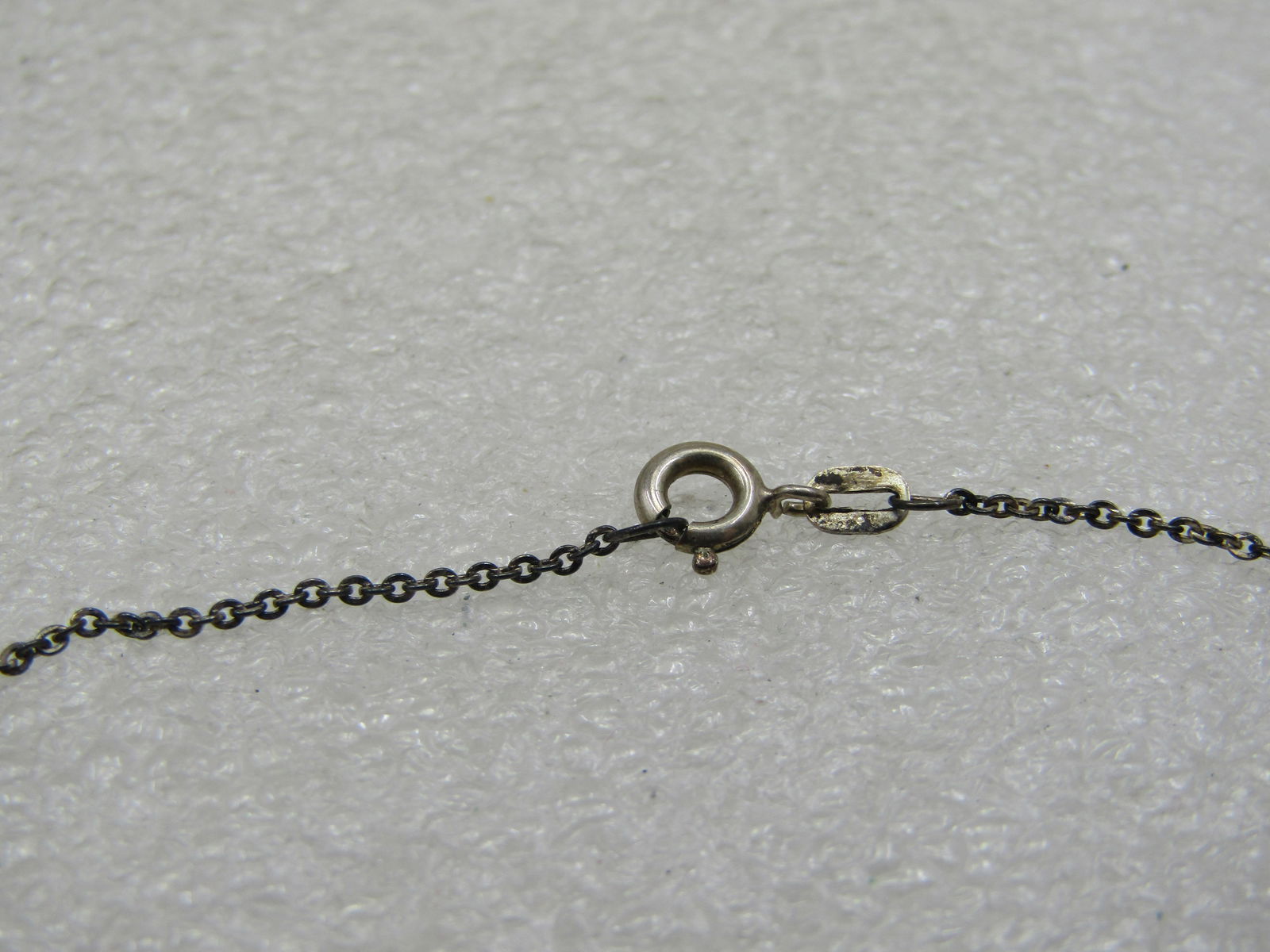 Vintage Sterling Key Necklace, Diamonds, 19" Signed - 7