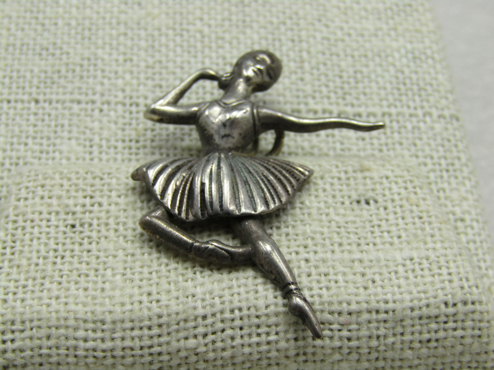 Vintage Sterling Ballerina Pendant, 1.5" Mid-Century - 4