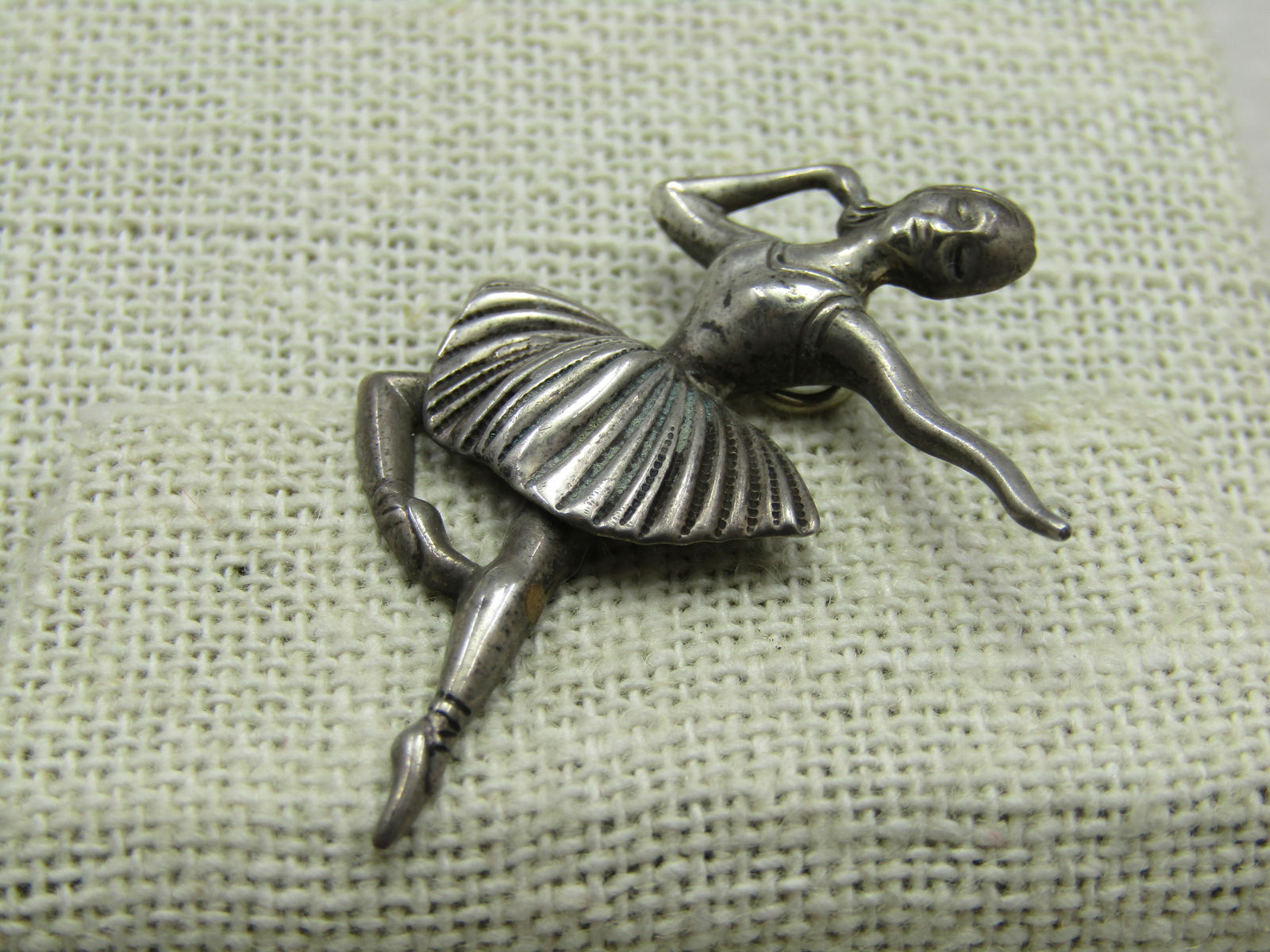 Vintage Sterling Ballerina Pendant, 1.5" Mid-Century - 5
