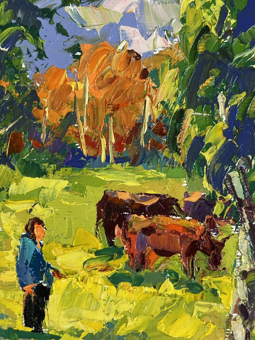 Oil painting Autumn morning in the meadows Oksana Ivanyuk - 4