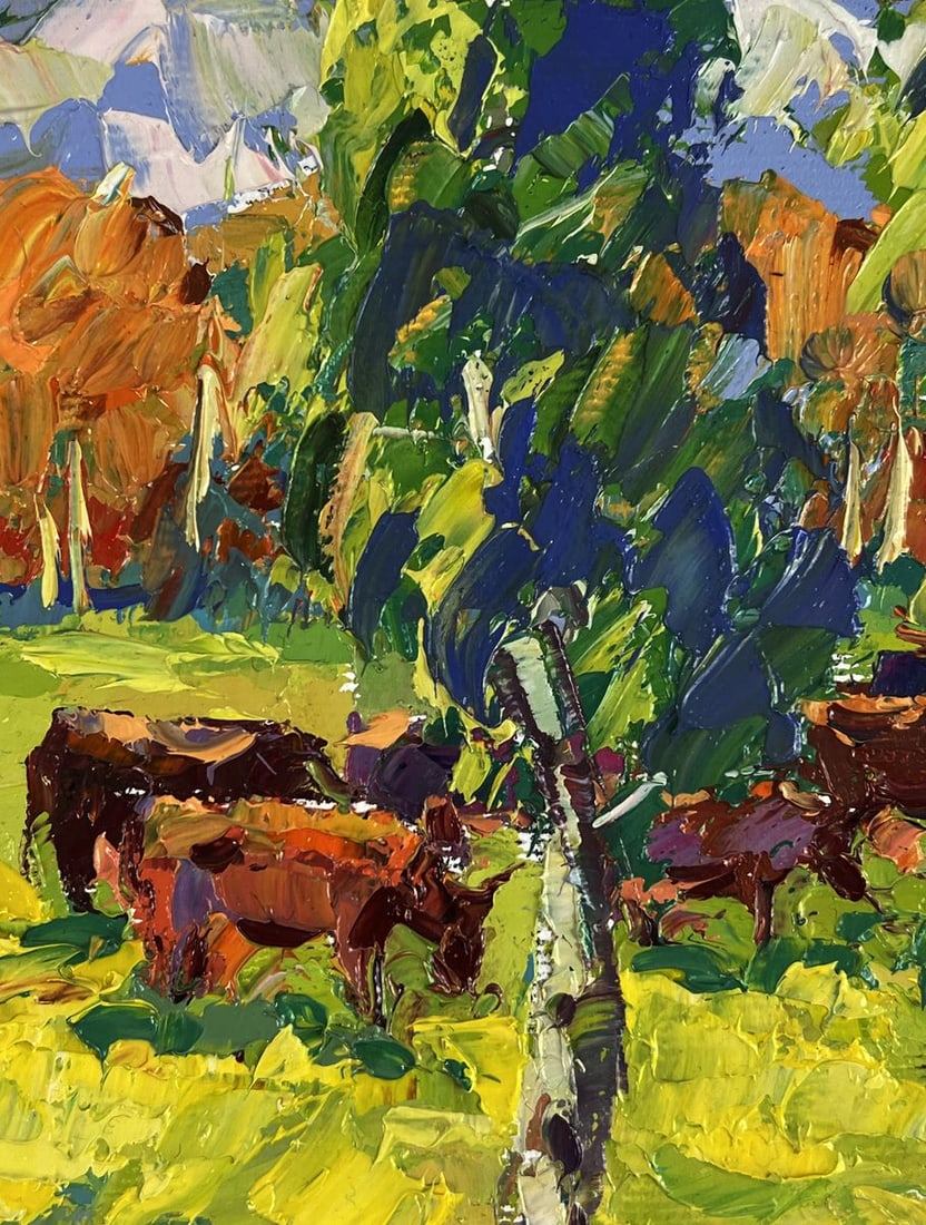 Oil painting Autumn morning in the meadows Oksana Ivanyuk - 5