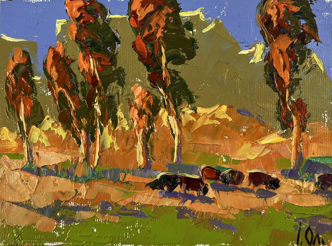 Oil painting Flock in the meadows Oleksiy Ivanyuk: Title: Oil painting Flock in the meadows Oleksiy Ivanyuk Description: №AAA6319 *** ABOUT THIS PAINTING *** * TITLE: "Flock in the meadows" * ARTISTS: Oleksiy Ivanyuk* SIZE: 15x20 cm/5.90x7.87 in