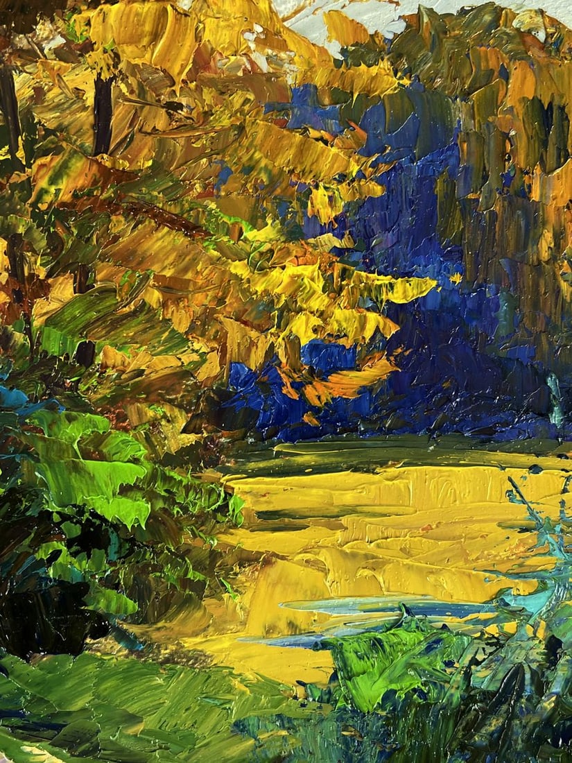 Oil painting Autumn evening river bank Boris Serdyuk - 4