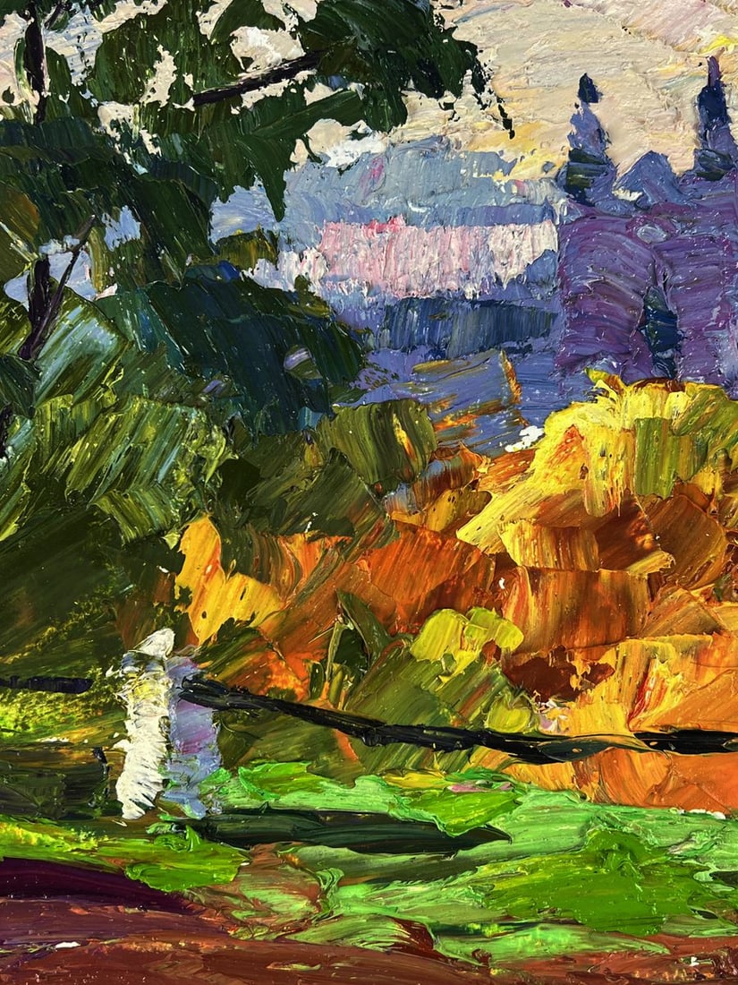 Oil painting The city behind the autumn fog Boris Serdyuk - 8