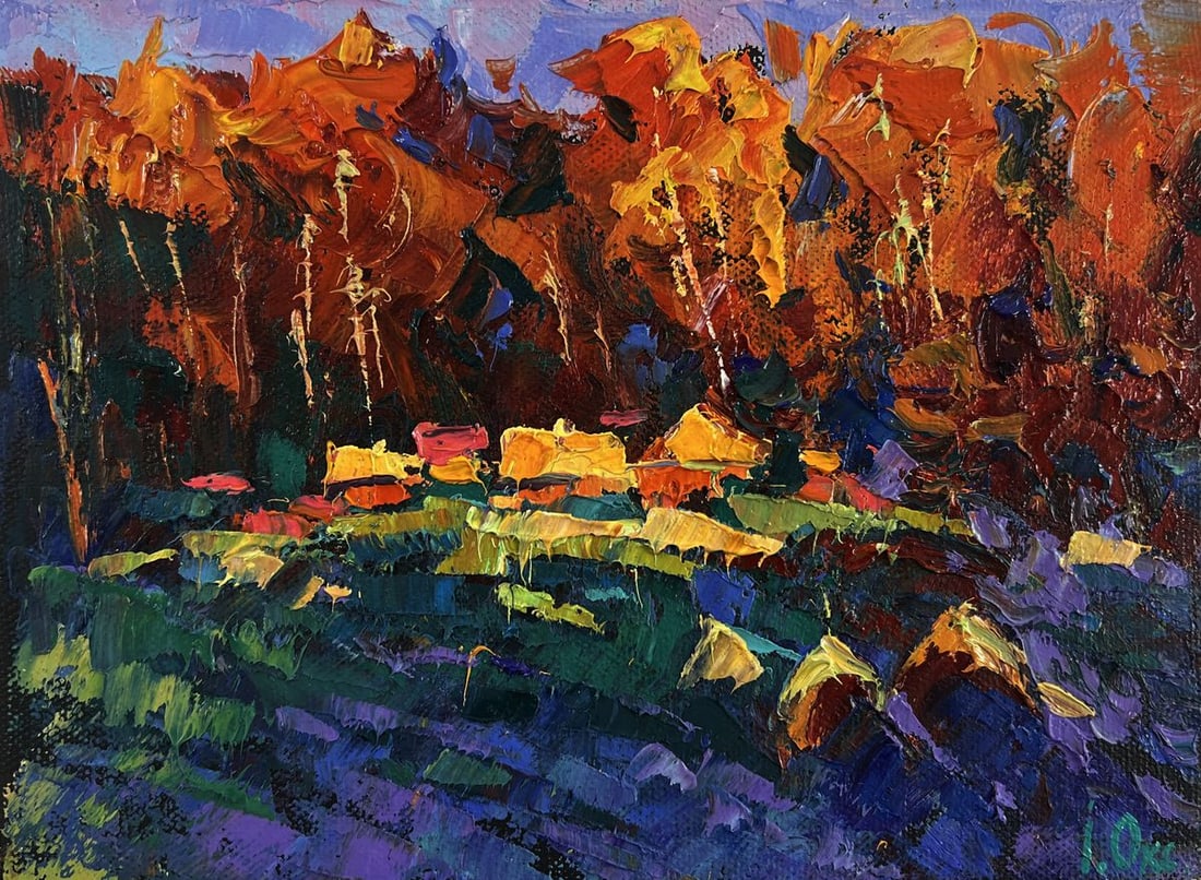 Oil painting Fires ignite darkness and silence Oksana Ivanyuk (1 of 8)