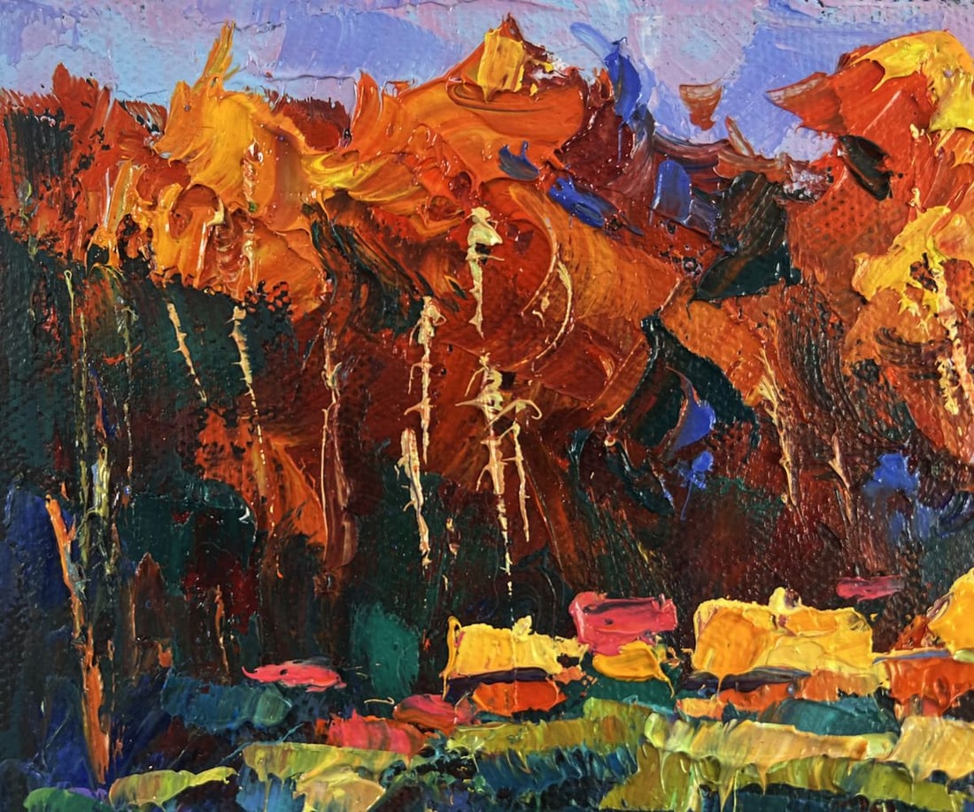 Oil painting Fires ignite darkness and silence Oksana Ivanyuk - 4