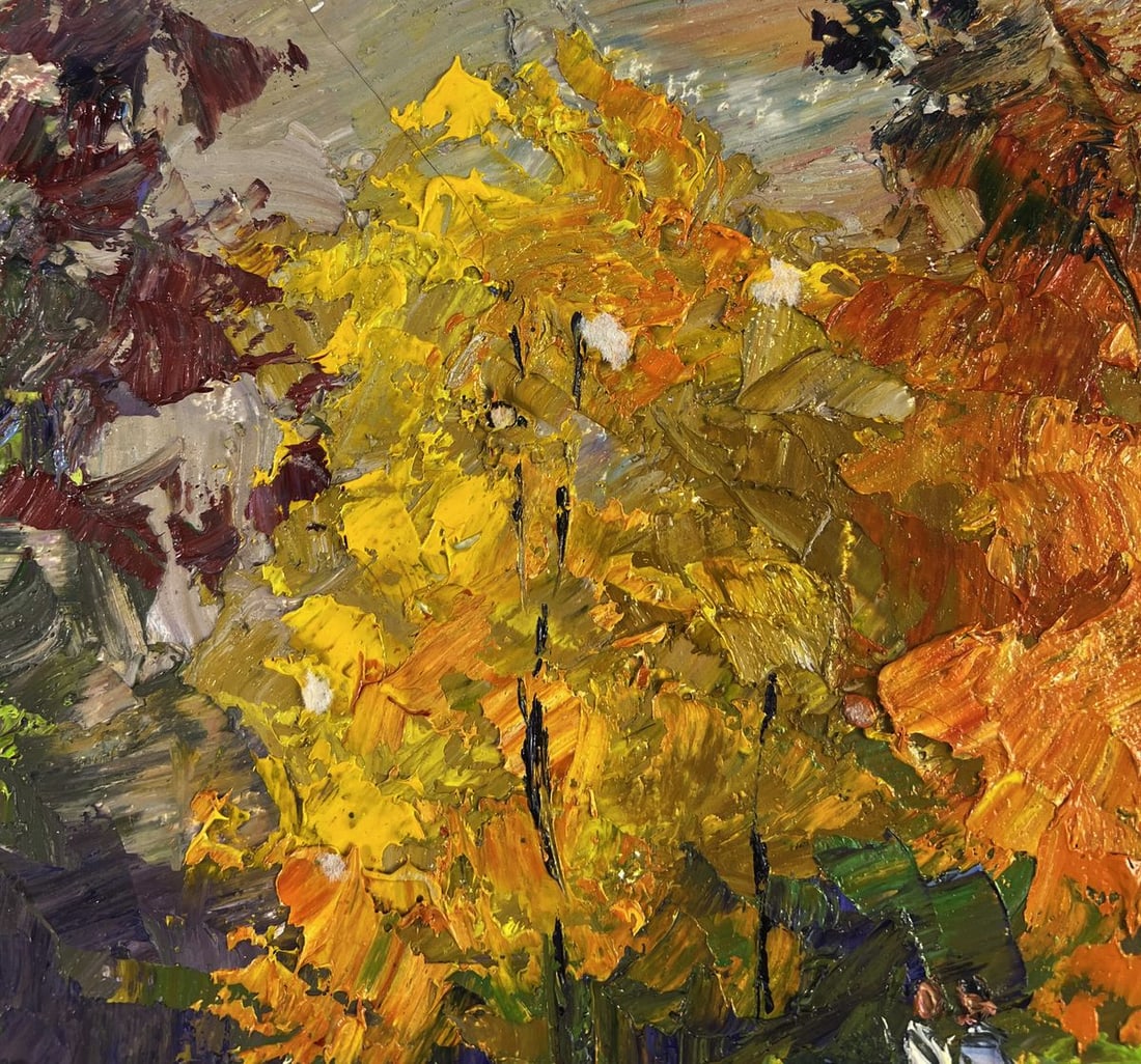 Oil painting Leaves whisper beneath your feet Boris Serdyuk - 5