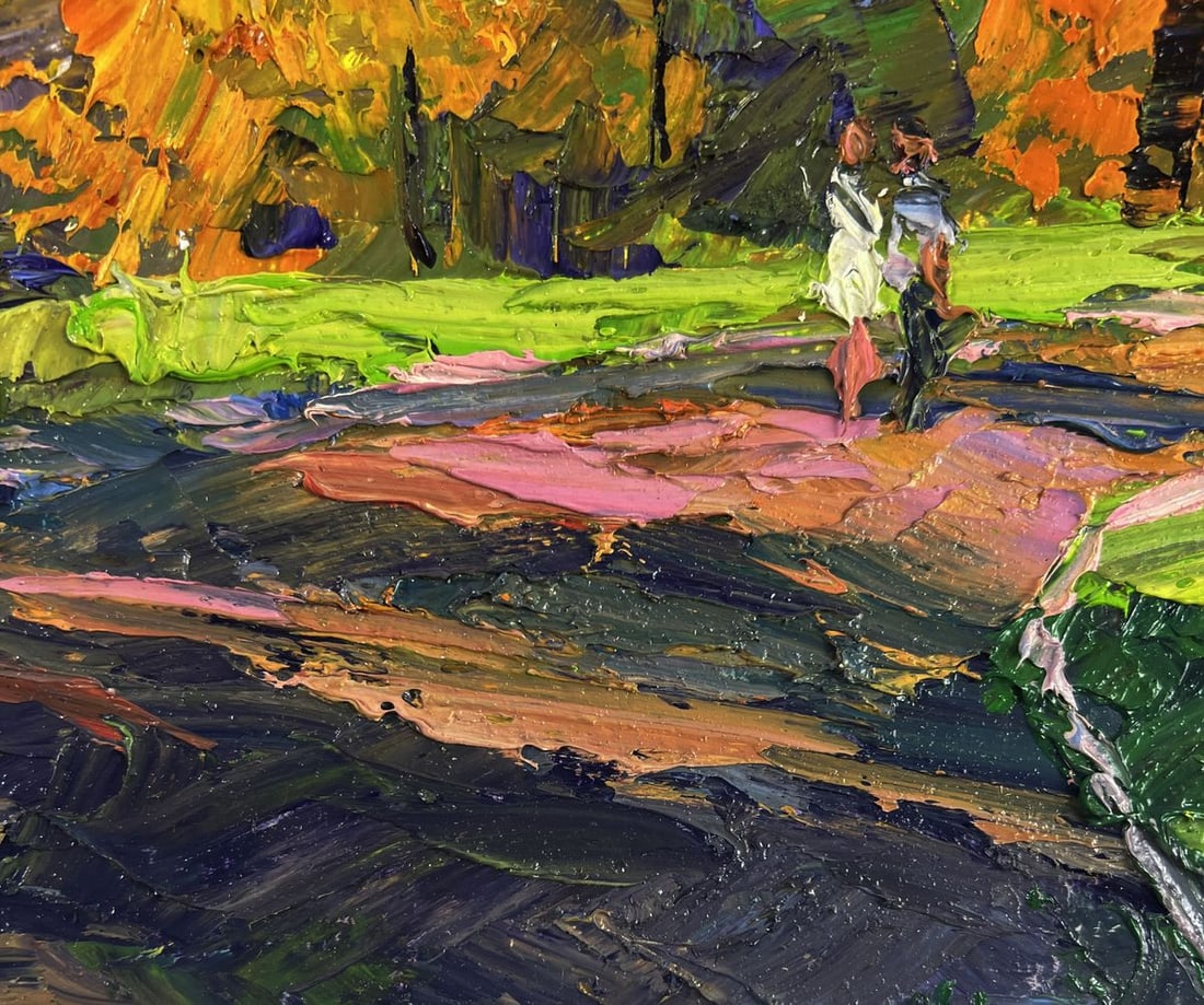 Oil painting Leaves whisper beneath your feet Boris Serdyuk - 8
