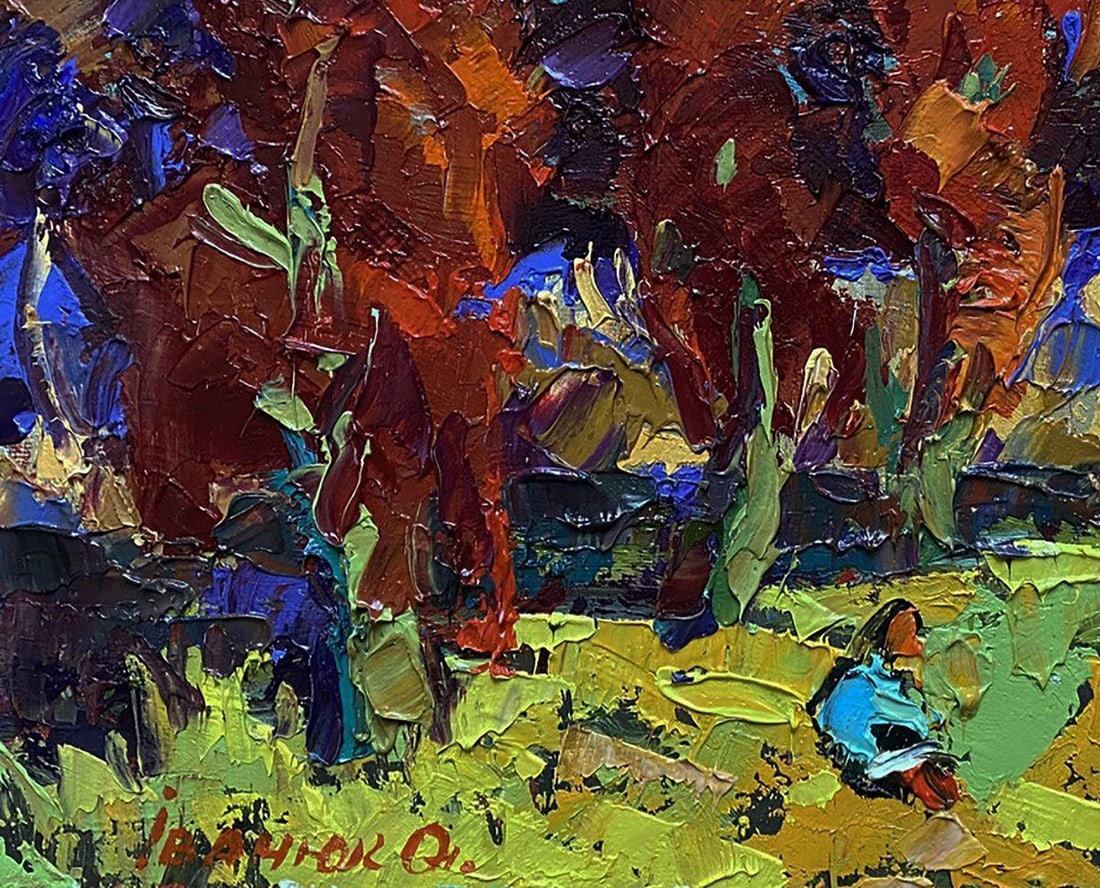 Oil painting Autumn crimson Oleksiy Ivanyuk - 6